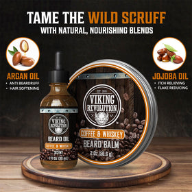 Viking Revolution beard oil applied for smooth, hydrated beard.
