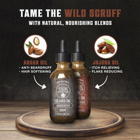 Viking Revolution argan and jojoba oil blend promotes softness and natural shine.