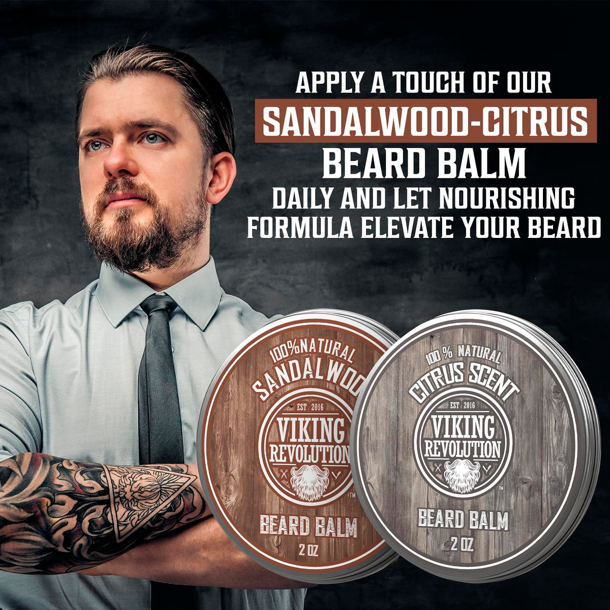 Viking Revolution balm tube being opened for easy pea-sized application.