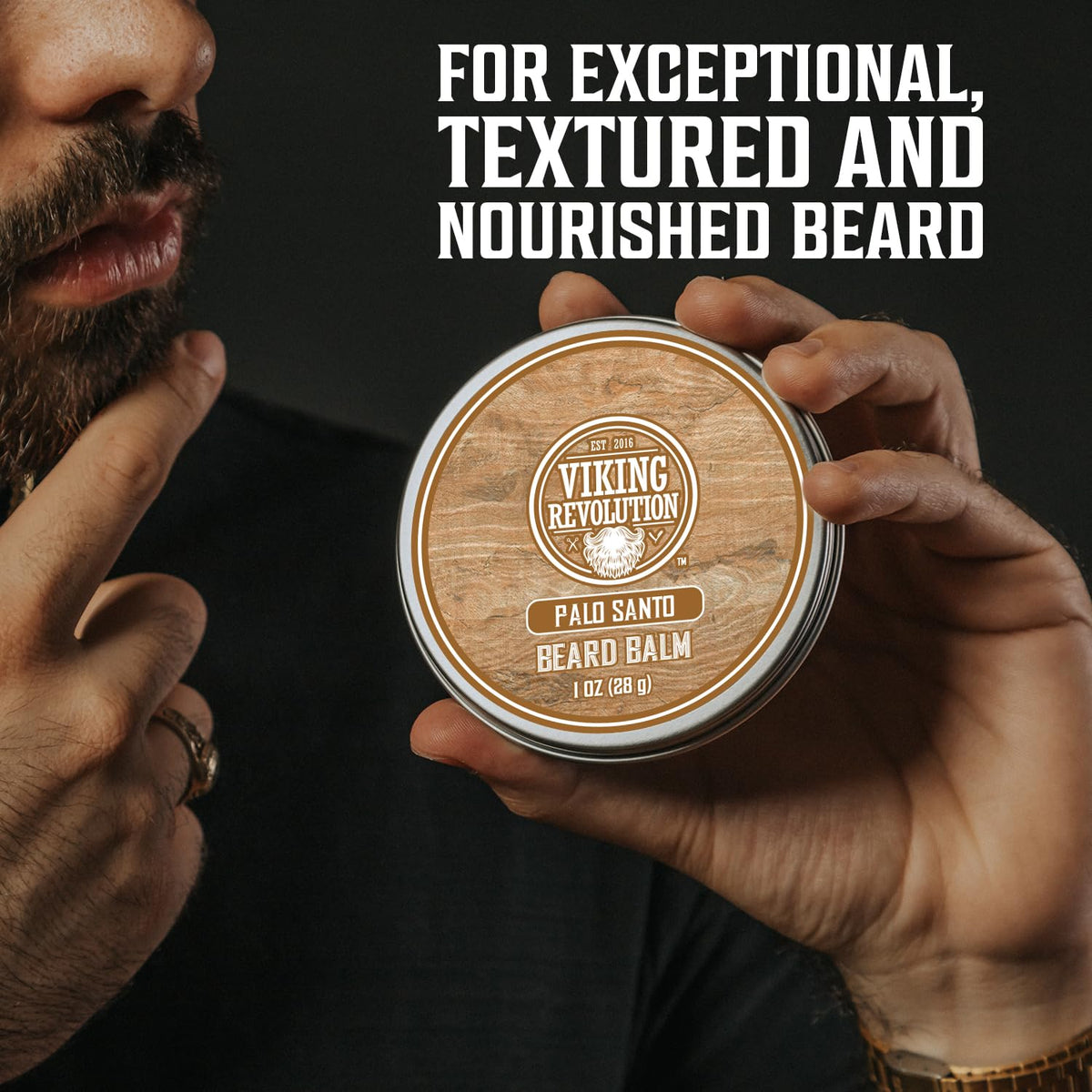 Viking Revolution beard balm ingredients: argan and jojoba oils.