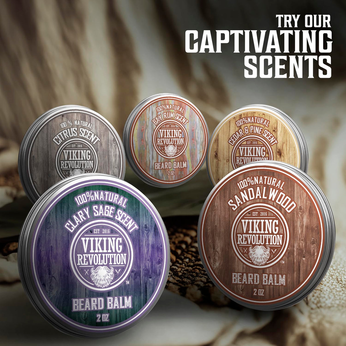 Viking Revolution natural ingredients label signaling clean beard care.