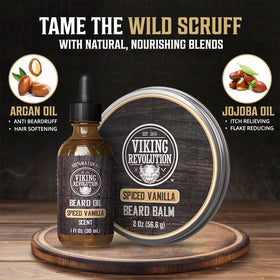 Viking Revolution Beard Balm styling for tame, natural hold.