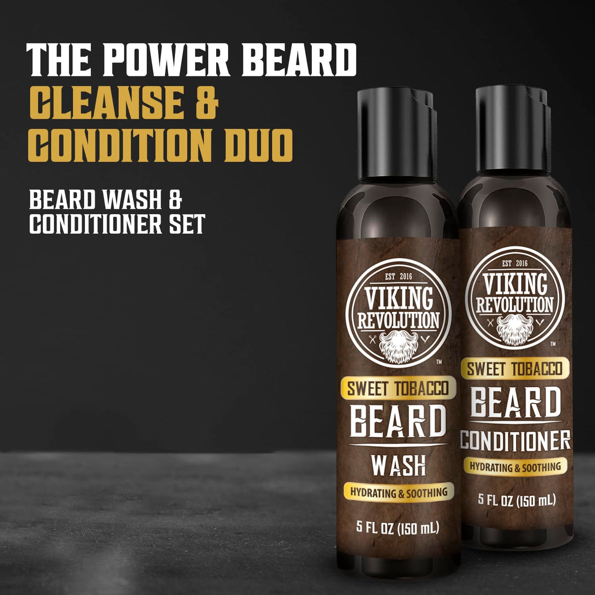 Viking Revolution beard conditioner bottle ready to nourish with argan and jojoba oils.