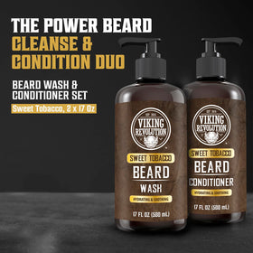 Viking Revolution beard conditioner bottle highlights hydration and softening for smoother beard