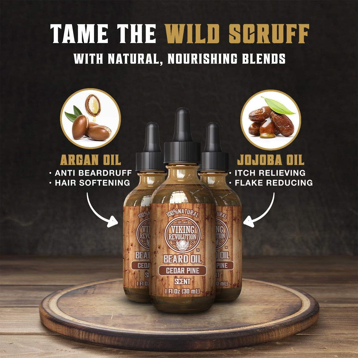 Viking Revolution cedar pine ingredients feature nourishing oils for beard care