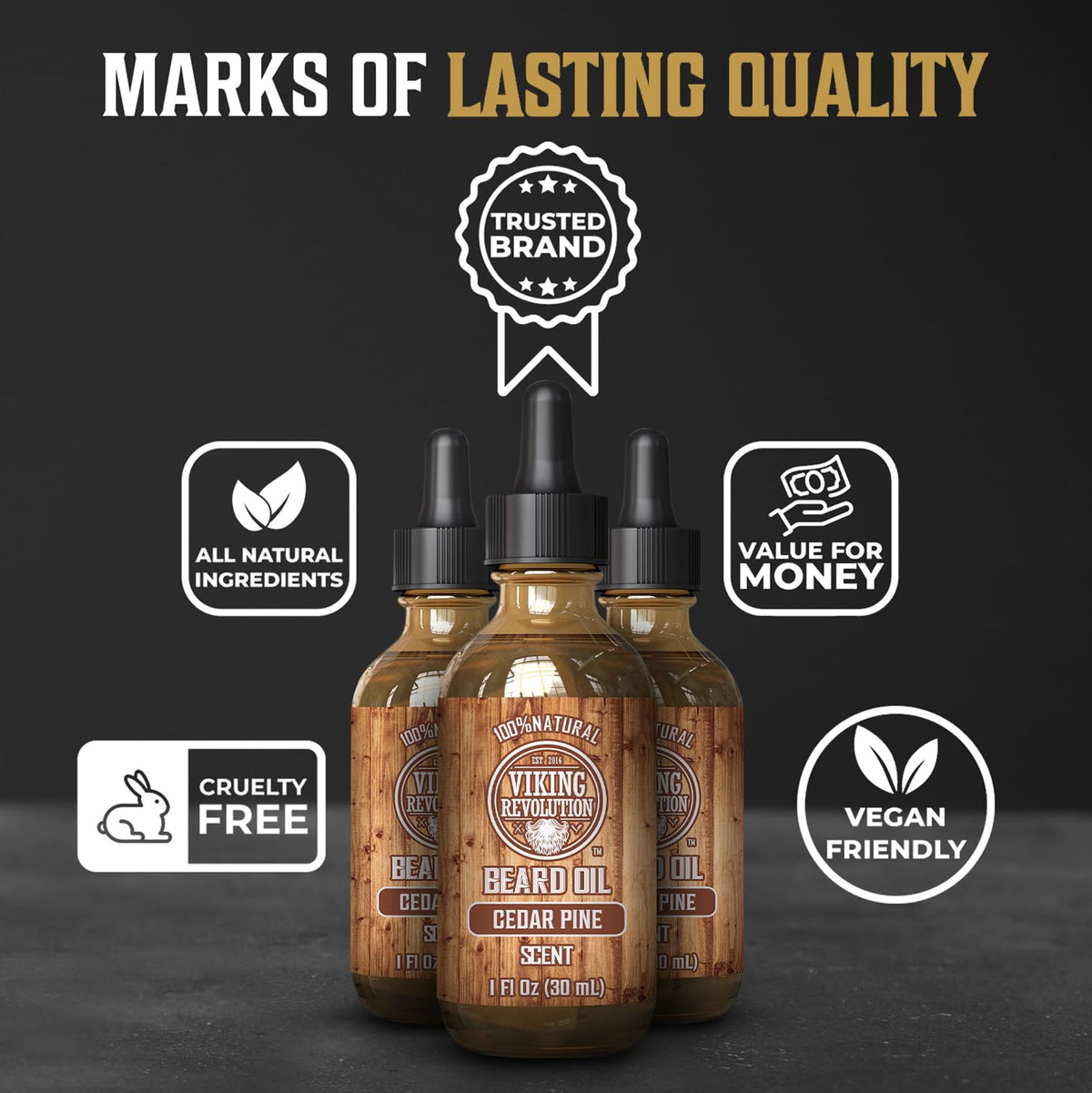 Viking Revolution 3-pack display communicates value and reliable beard maintenance