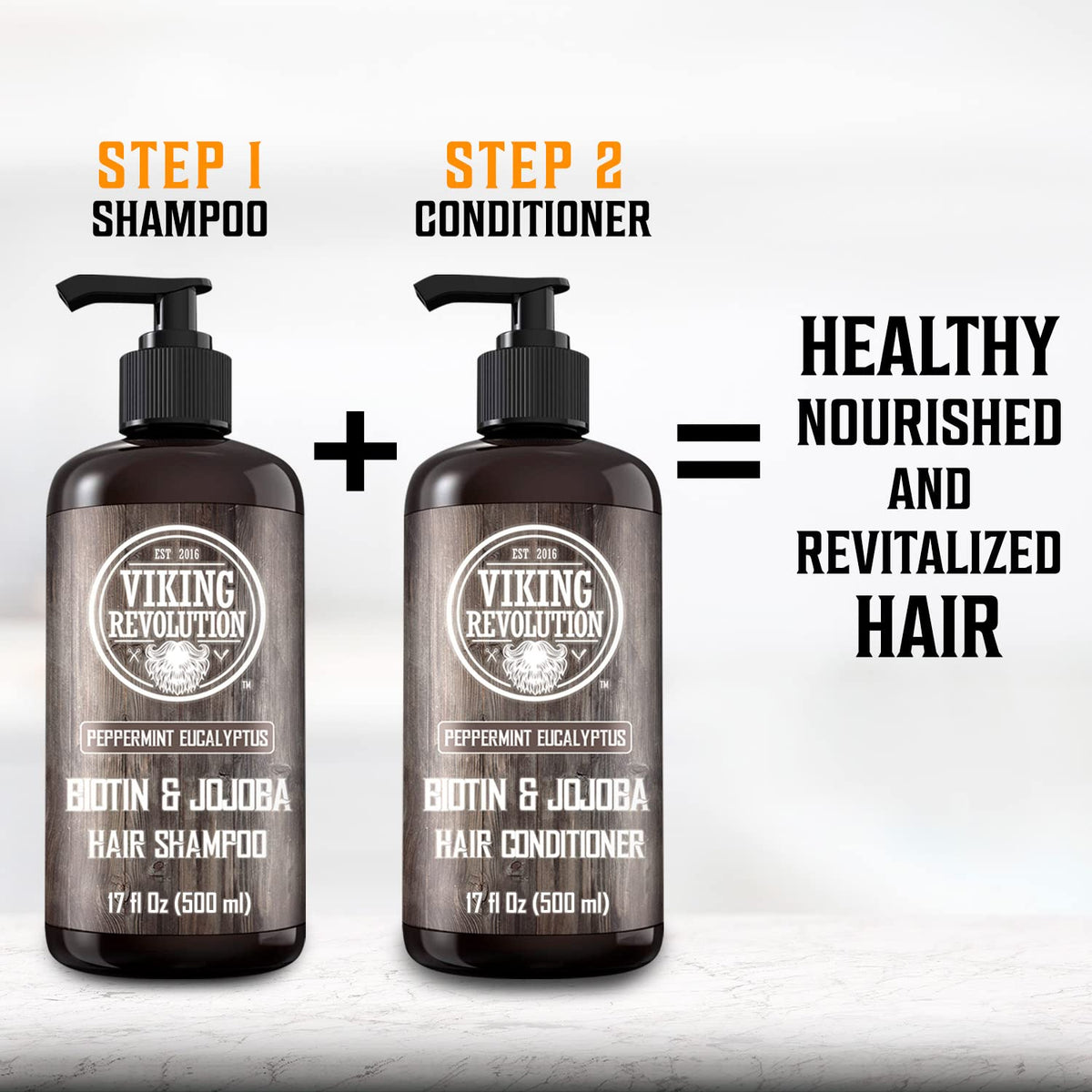 Minty eucalyptus peppermint scent from Viking Revolution Biotin conditioner