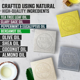 Viking Revolution Clary Sage Bar, soothing texture for sensitive skin.