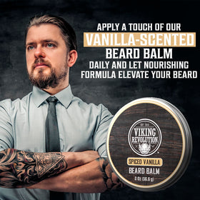 Viking Revolution beard balm close-up showing soft, smooth feel after use