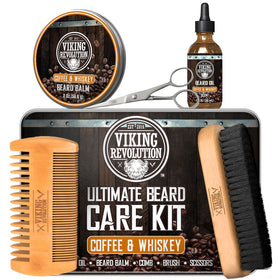 Viking Revolution beard brush detangles and smooths beard hair.
