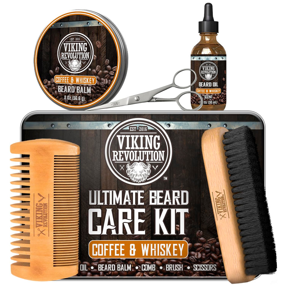 Viking Revolution beard brush detangles and smooths beard hair.