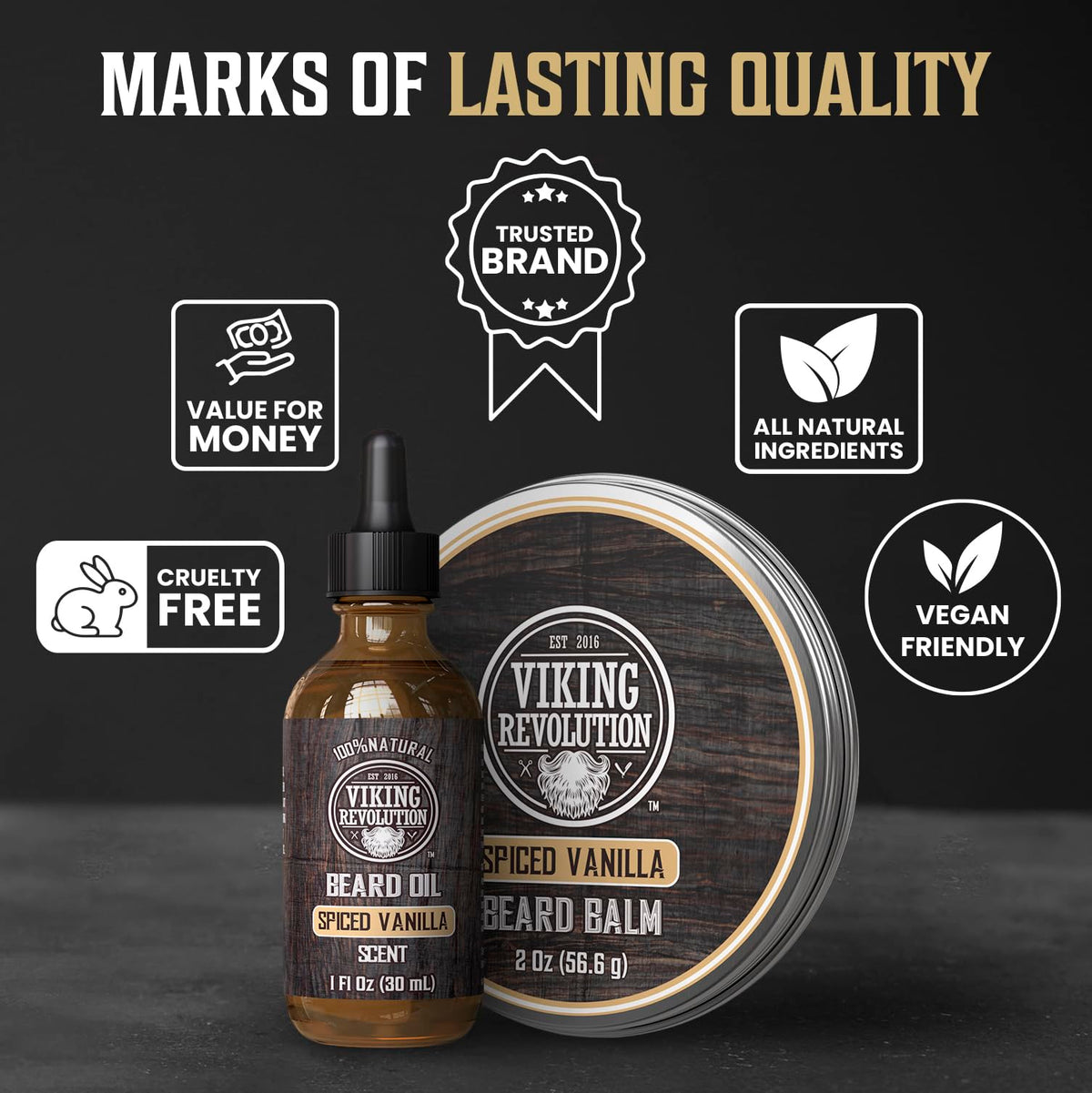 Viking Revolution Gift-ready beard care set packaging for stocking stuffers.