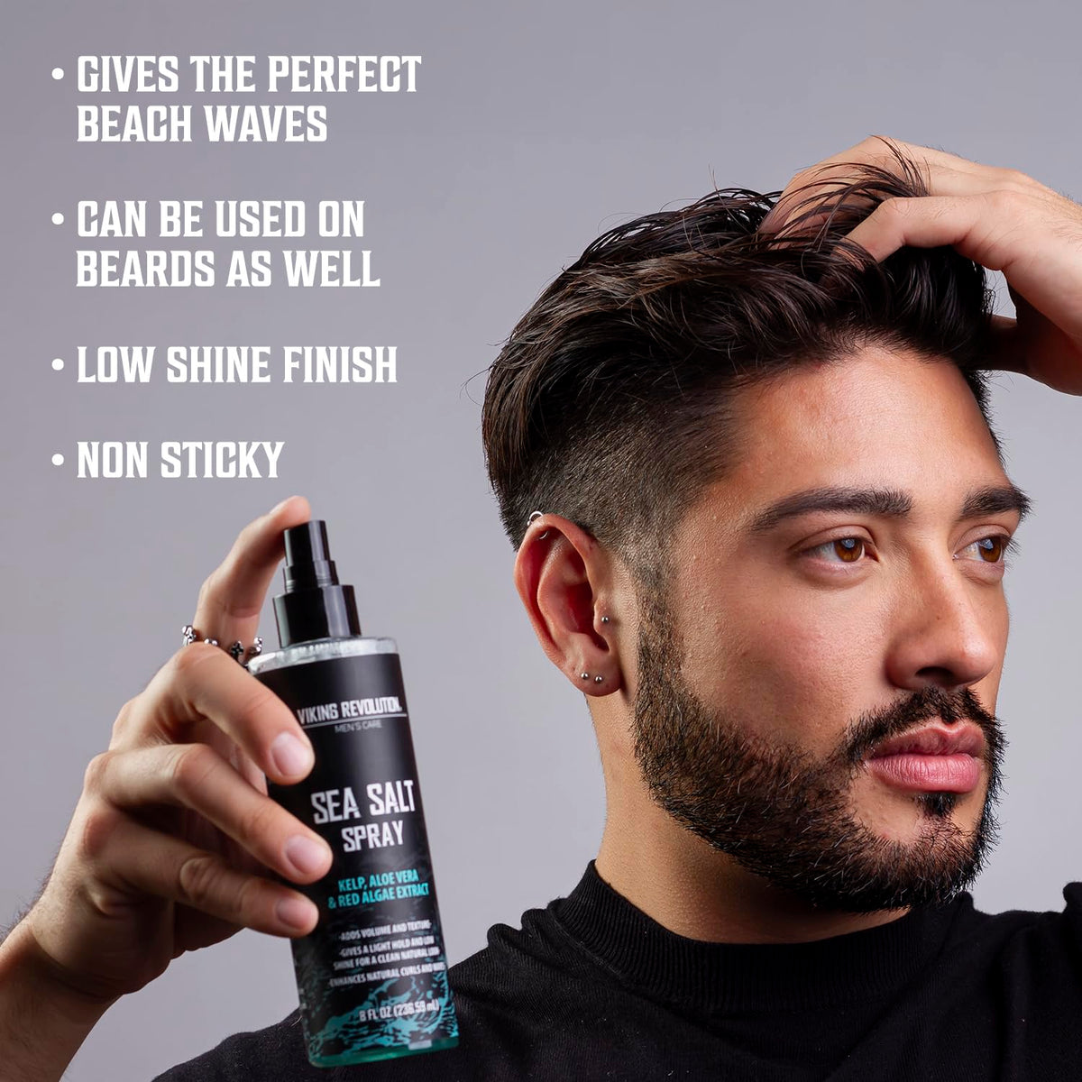 Viking Revolution hydrating hair oil bottle with Vitamin E for soft strands