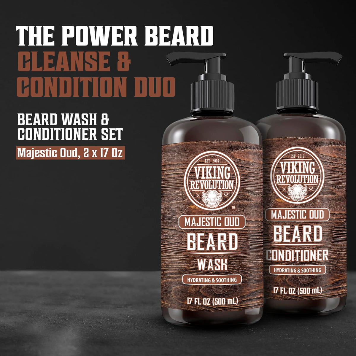 Viking Revolution Majestic Oud beard conditioner tube for smooth detangling and softness.