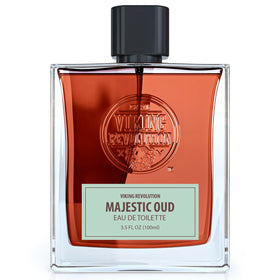 Viking Revolution Majestic Oud bottle shown for premium daily confidence