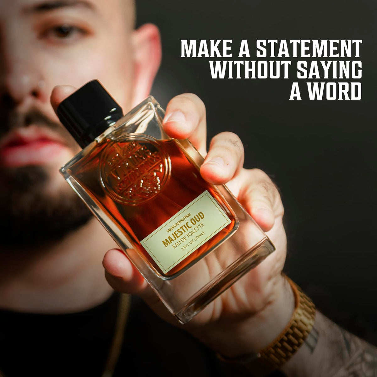 Ebony cap on Viking Revolution Majestic Oud suggests bold, enduring scent