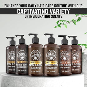 Viking Revolution men's haircare setup on shower shelf