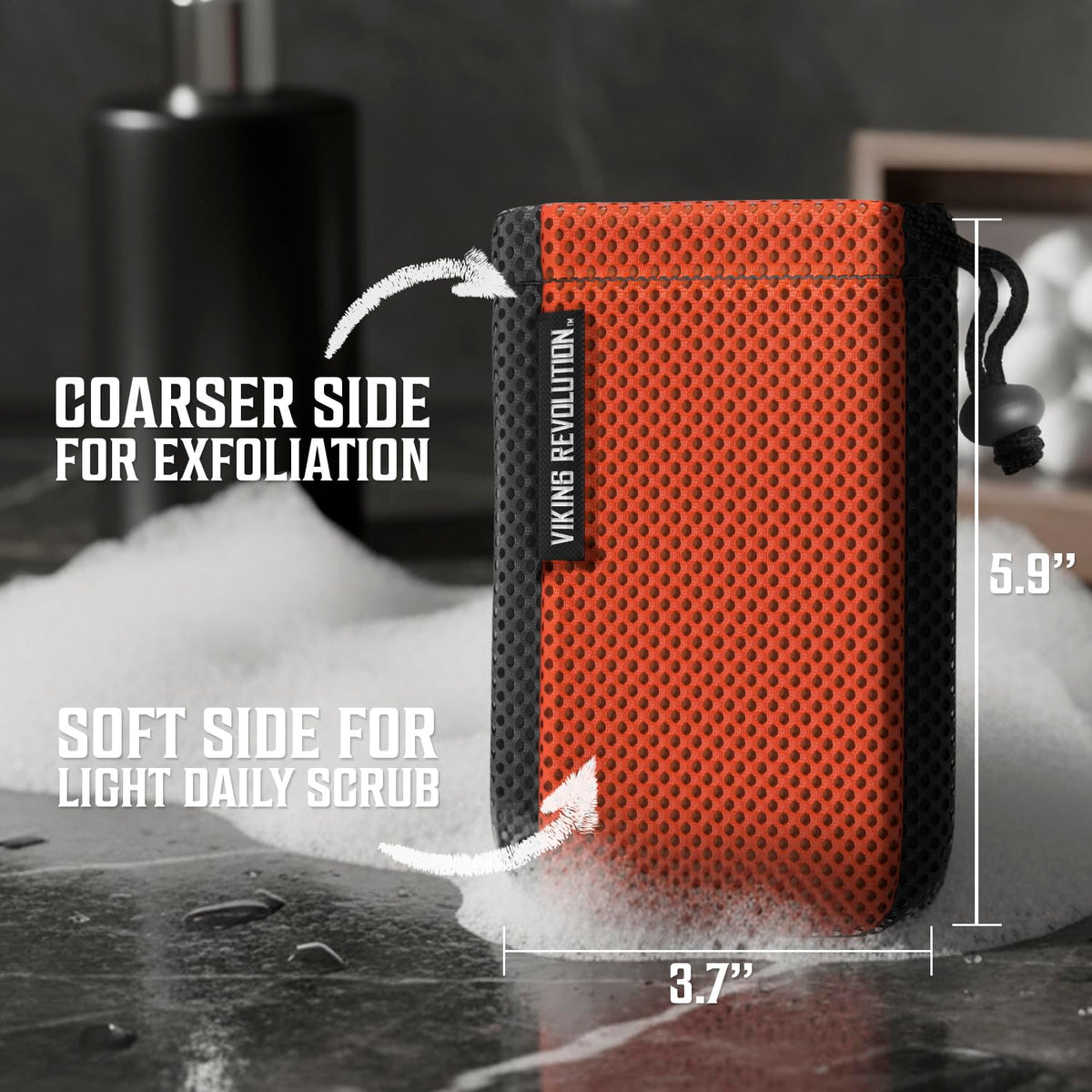 Viking Revolution mesh soap saver red, exfoliating texture for daily cleansing and lather