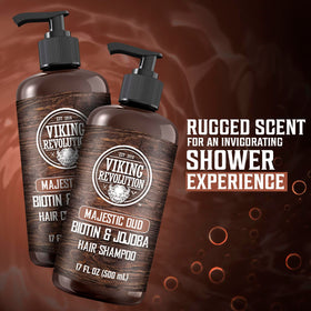 Viking Revolution packaging back view listing ingredients and care tips