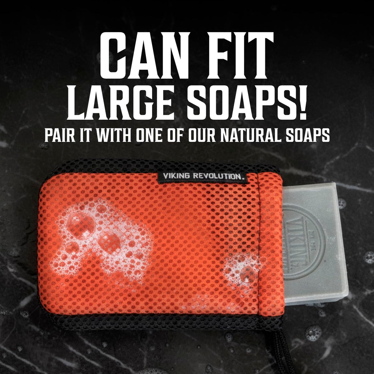 Viking Revolution rich lather booster, mesh bag helps transform ordinary soap into foam