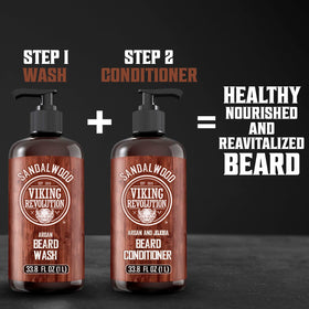 Beard after use with a healthy shine and soft texture.