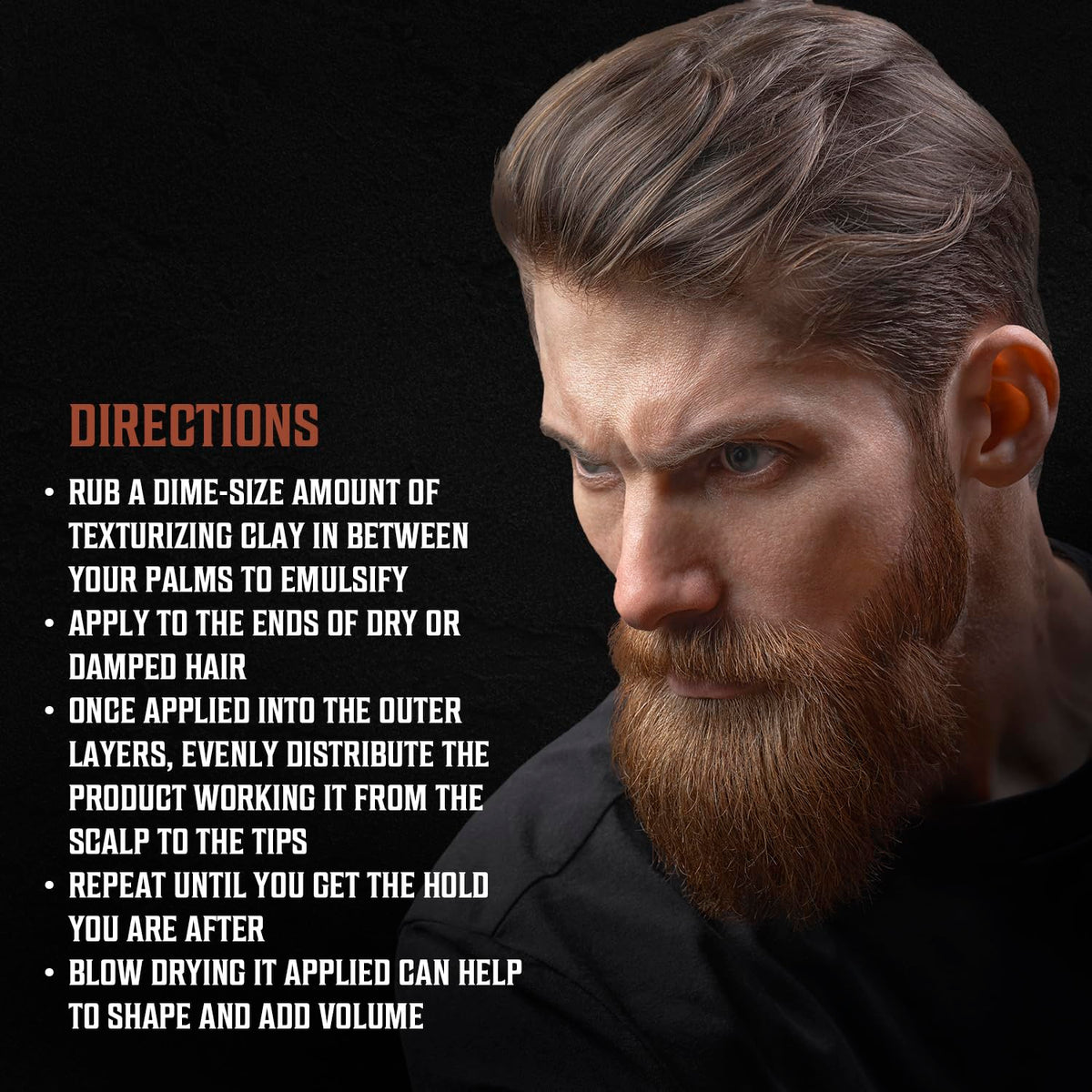 Viking Revolution Sandalwood Hair Clay in morning routine adds scent and quick restyling.