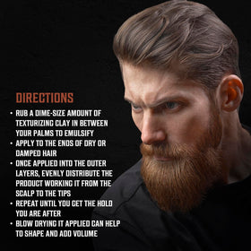 Viking Revolution Sandalwood Hair Clay in morning routine adds scent and quick restyling.
