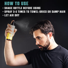 Viking Revolution sea salt spray highlights curls with gentle texture.