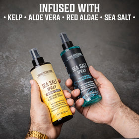 Viking Revolution sea salt spray defines curls with light hold.