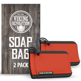 Viking Revolution soap bag with drawstring, 2-pack, keeps bars neat for the next scrub