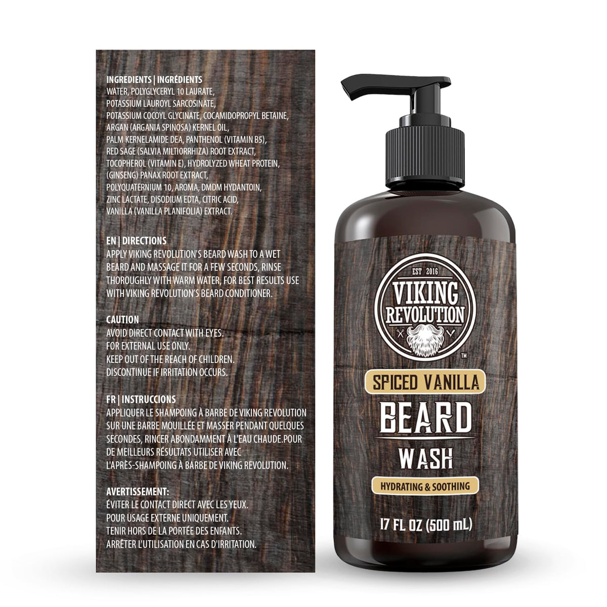 Viking Revolution beard wash combats dandruff and itch for comfortable wear.