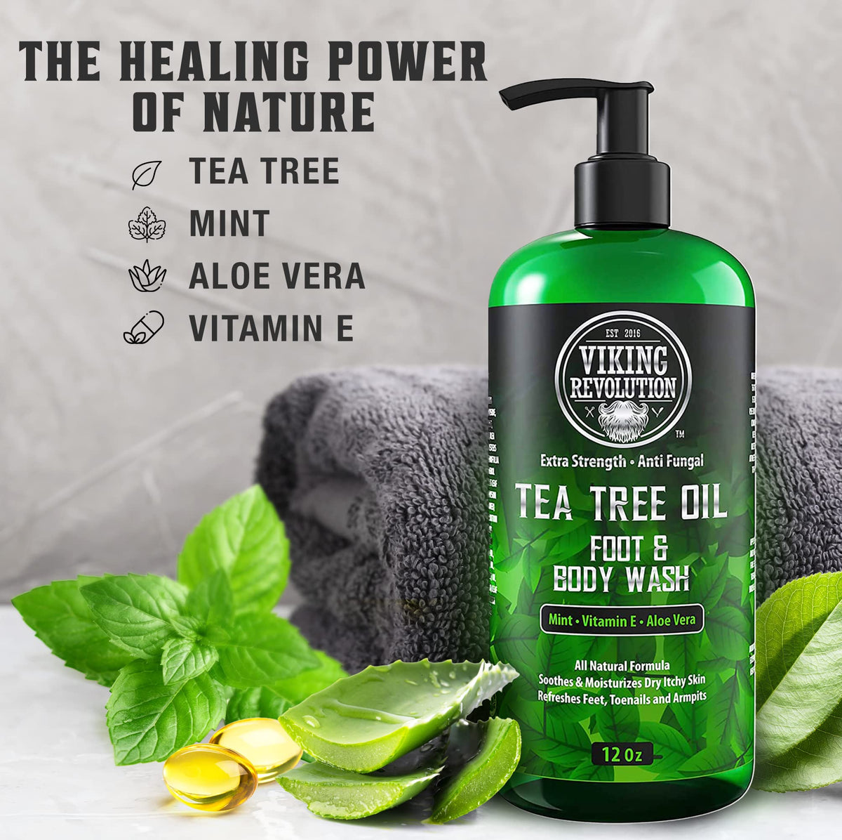Viking Revolution Tea Tree Balm nourishes dry skin areas