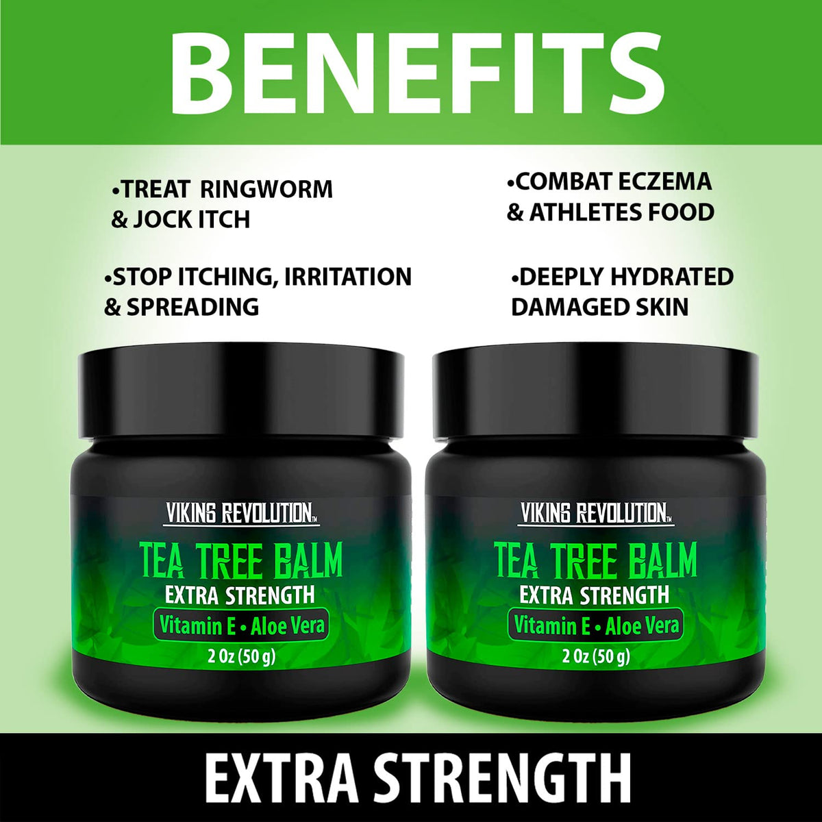 Viking Revolution Tea Tree Oil Cream packaging, natural remedy for irritated skin