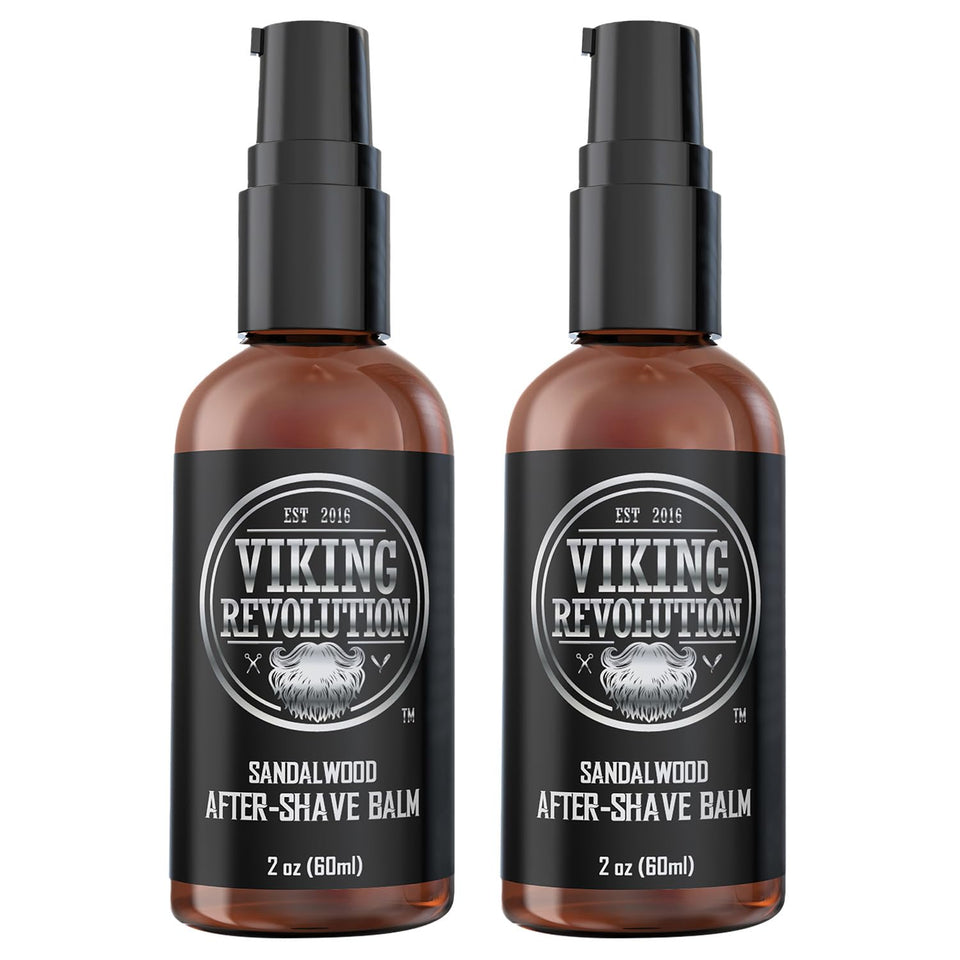 Viking Revolution two-pack aftershave balm bottle for soothing post-shave care.