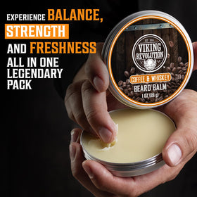 Viking Revolution Unscented beard balm jar for low-profile conditioning.