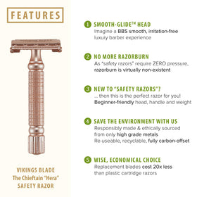 Chieftain Hera luxury case protects razor on the go and keeps accessories organized.