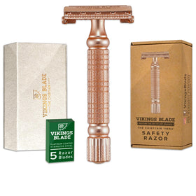 Vikings Blade Chieftain Hera razor with metal body for a durable, close shave.