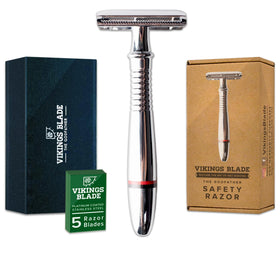 Vikings Blade double edge safety razor for a smooth, close shave.
