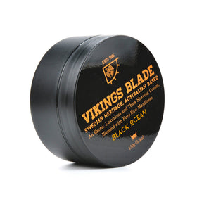 Close-up of creamy foam from Vikings Blade for effortless shaving