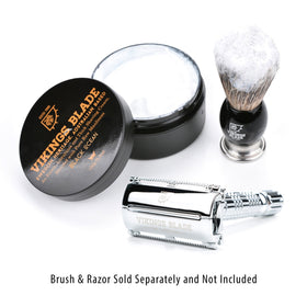 Premium Black Ocean packaging highlighting a luxurious shave cream