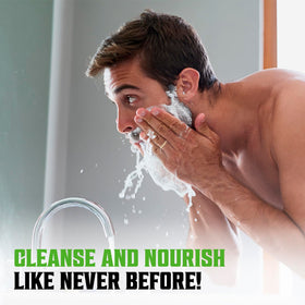 Viking Revolution Tea Tree Beard Wash ginseng root extract close-up to emphasize moisturizing boost.