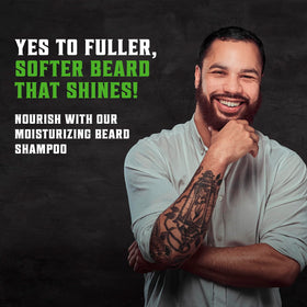 Viking Revolution Tea Tree Beard Wash olive oil sheen for softer, smoother beard.