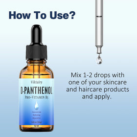 Viktairy D-Panthenol label detail explaining usage and concentration