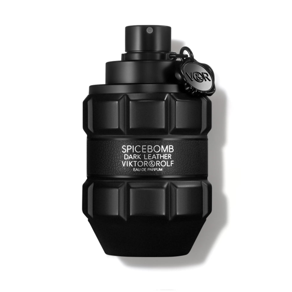 Viktor&Rolf Spicebomb Dark Leather bottle front highlighting bold masculine packaging for evening wear.