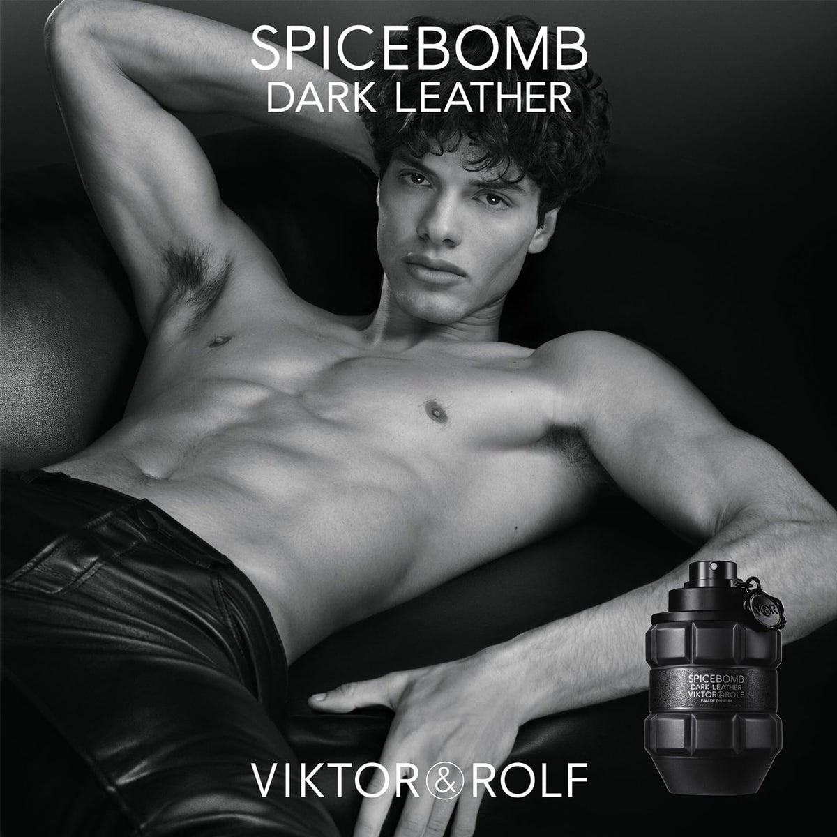Viktor&Rolf Spicebomb Dark Leather cap closeup showing premium details for gifting.