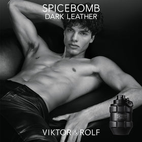 Viktor&Rolf Spicebomb Dark Leather cap closeup showing premium details for gifting.
