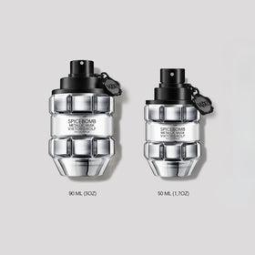 Viktor&Rolf Spicebomb Metallic Musk silver suede close-up signifying refined texture