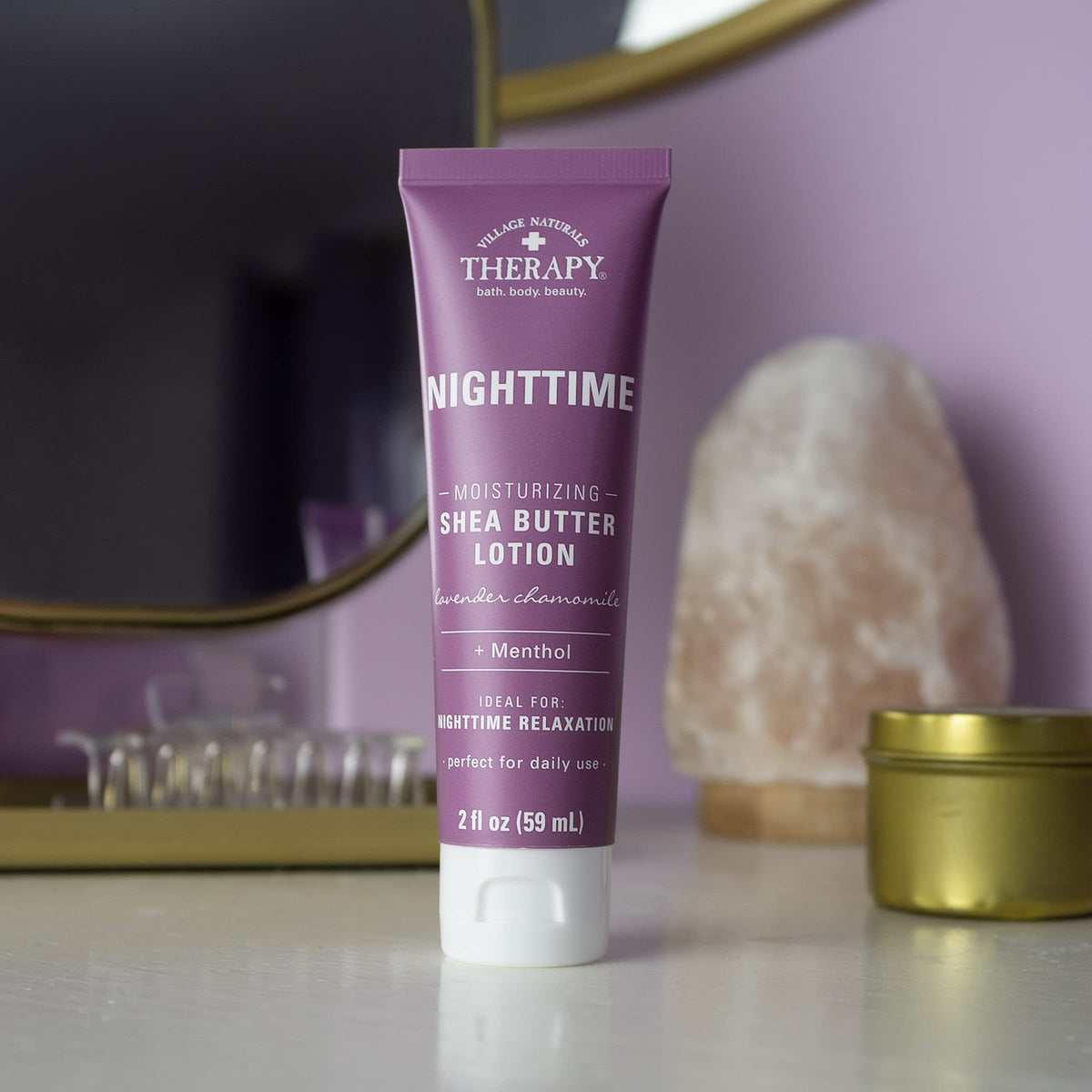 Village Naturals Therapy Nighttime lotion 6-pack packaging for daily care