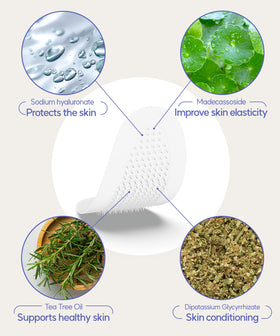 Vilvin microdart patches highlighting hyaluronic acid for deep hydration.