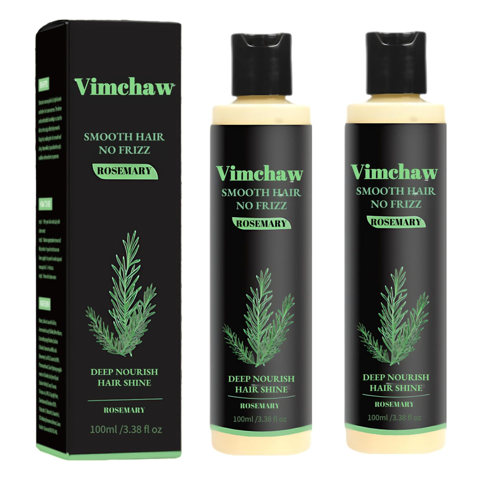 Vimchaw Rosemary shampoo bottle close-up for scalp cleansing and plant-based care.